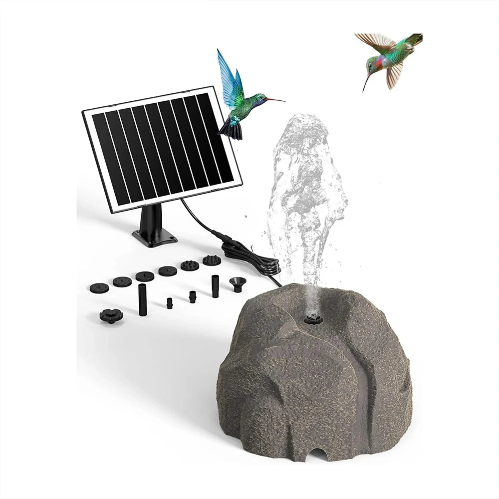 🐦⛲Realistic Granite Solar Bird Bath Fountain | Cordless Stone Decor