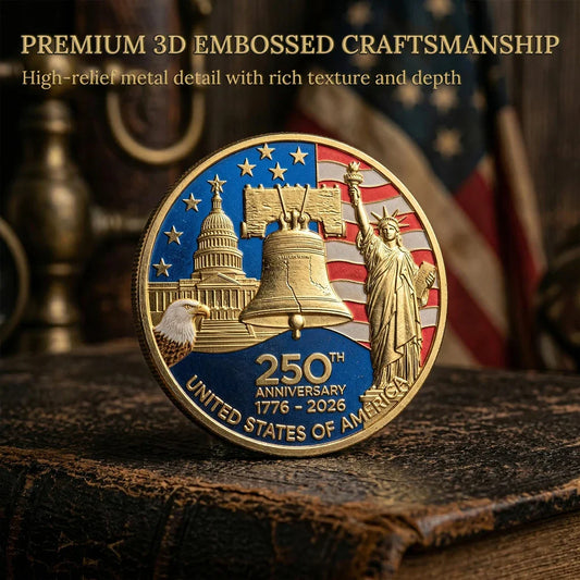 America 250th anniversary 3D embossed coin