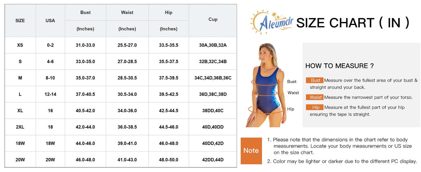 💖Buy 2 Free Shipping ✨Aleumdr Women's One Piece Swimsuit