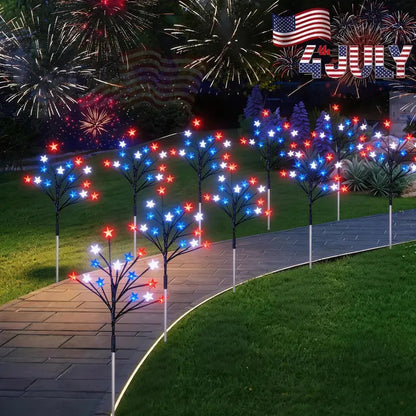 8-Piece Flag Light Set-Ideal for Independence Day Pathways, Gardens, and Yard Decor