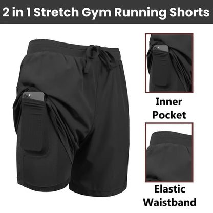 🔥Hot Sale 49%🔥 3-Pack Men's 2 in 1 Stretch Active Quick Dry Gym Running Shorts With Liner