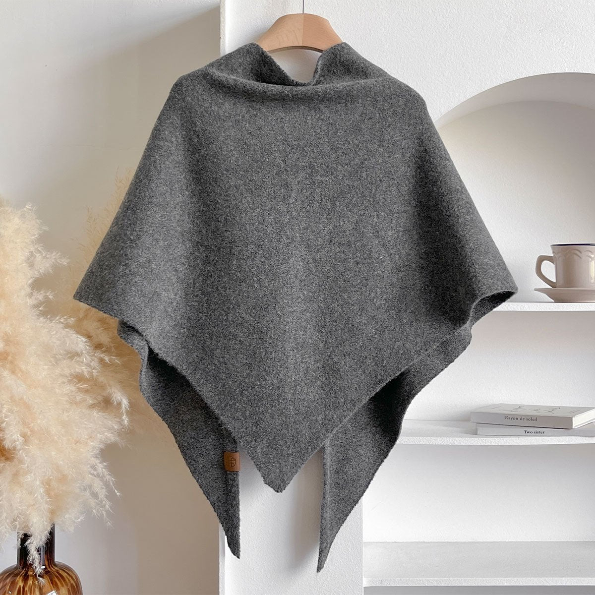 ❤️Your Everyday Elegance, Woven in Wool💕Women's Solid Color Wool Blend Shawl☁️