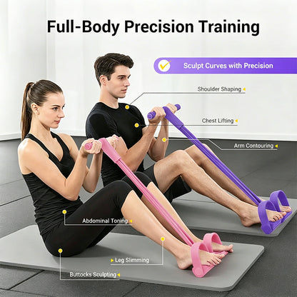 6-Tube Elastic Foot Pedal Resistance Bands