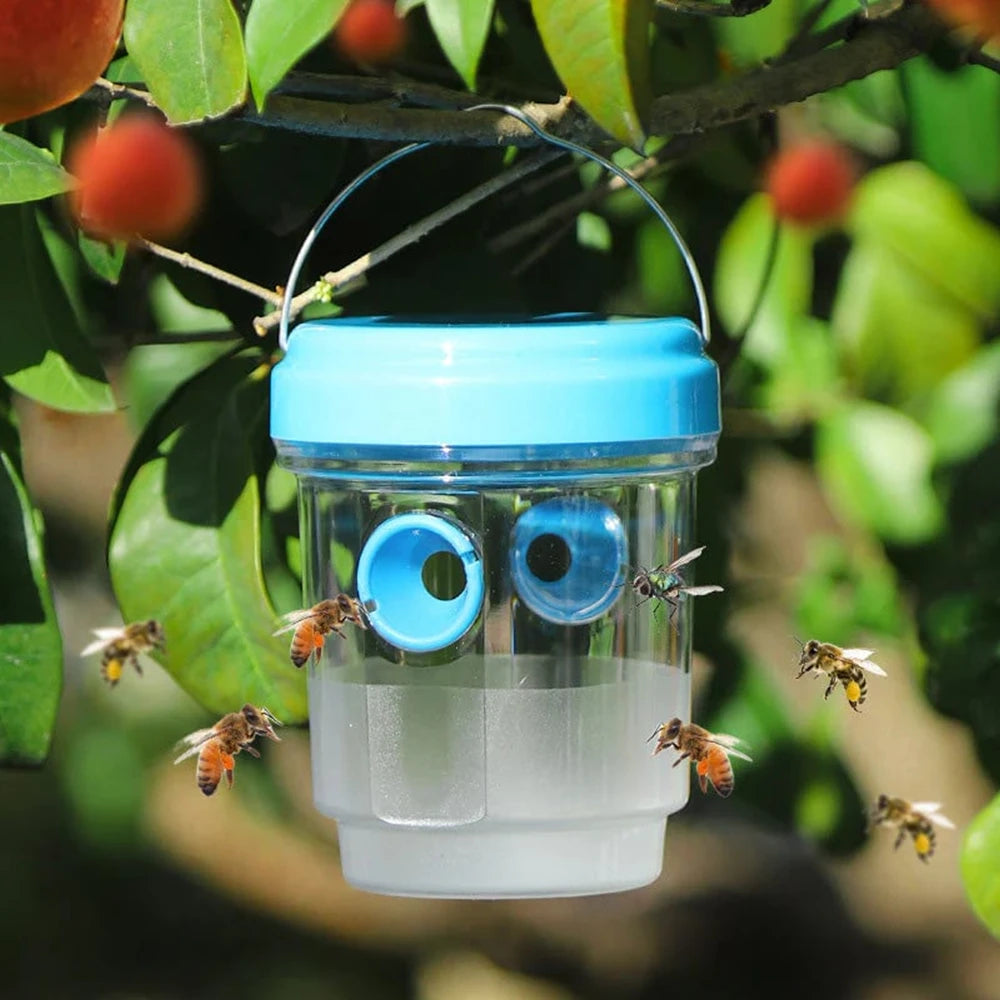Solar Powered Hanging Wasp Trap | Outdoor LED Bug & Hornet Catcher