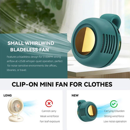 Mini Portable Bladeless Fan – Stay Cool Anywhere, Anytime