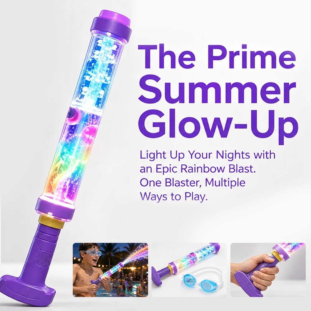 🌈Glowing Rainbow LED Water Blaster- Summer Fun That Pops Like Magic! ✨