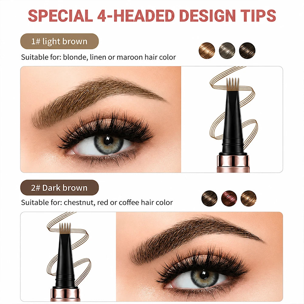 🖌️ Waterproof Micro-Fork Brow Pencil – Natural Hair-Like Brows