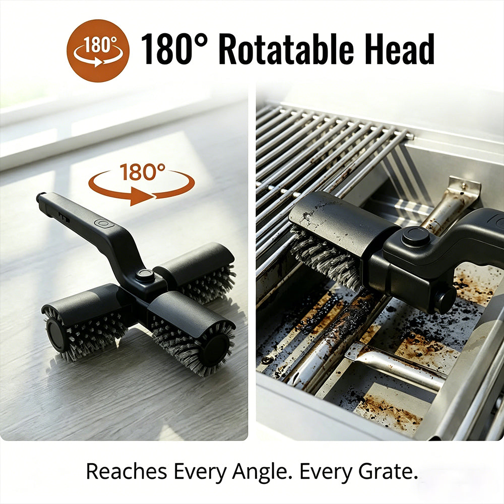 Cordless Electric BBQ Grill Brush Fast Grease Cleaning No Scrubbing Portable Rechargeable Grill Cleaner Tool