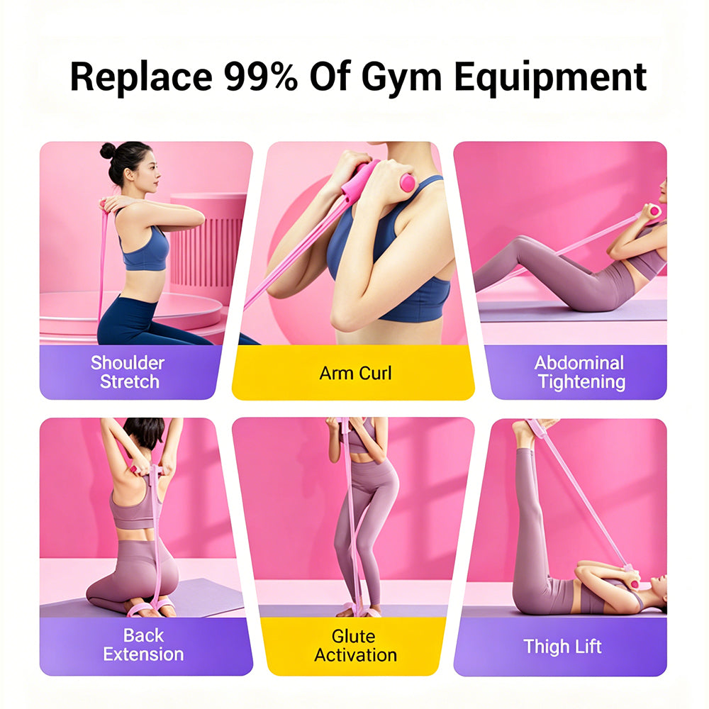 6-Tube Elastic Foot Pedal Resistance Bands
