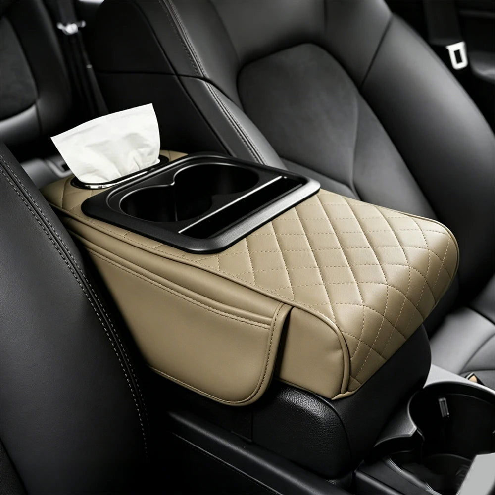 Multifunctional PU Leather Car Armrest Box Mat