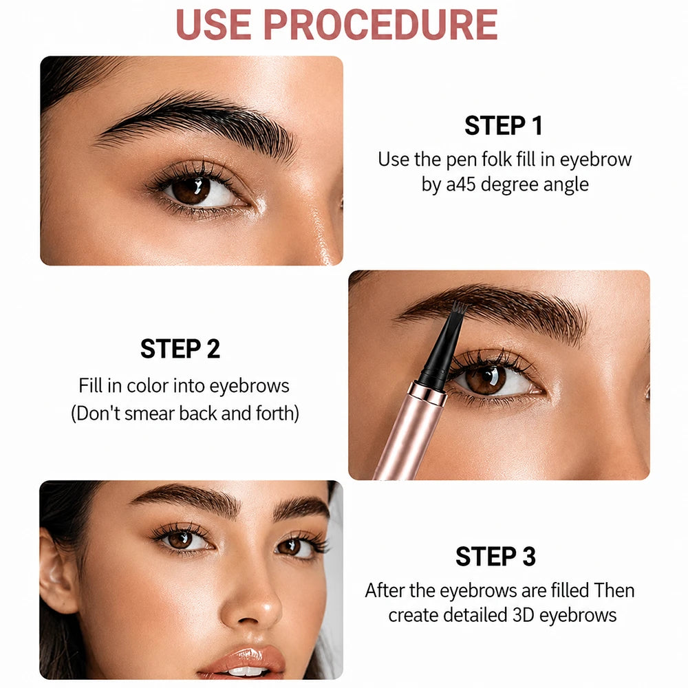 🖌️ Waterproof Micro-Fork Brow Pencil – Natural Hair-Like Brows