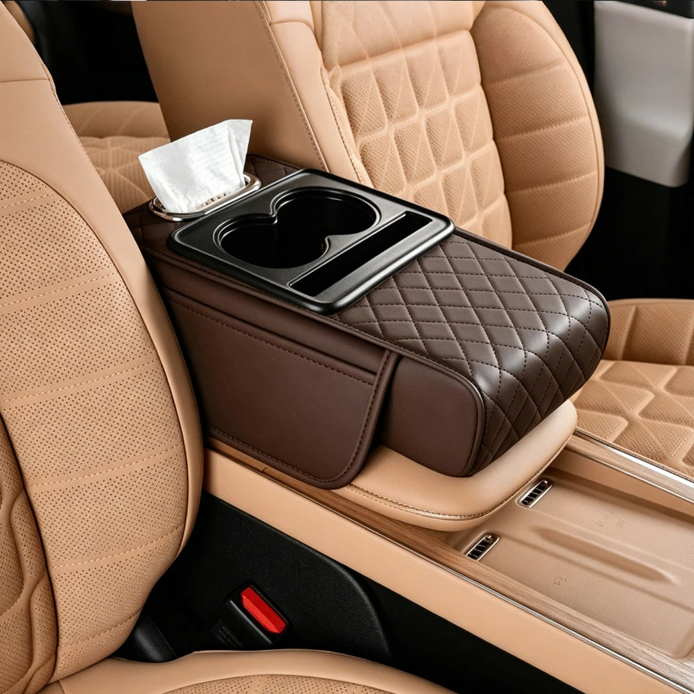 Multifunctional PU Leather Car Armrest Box Mat