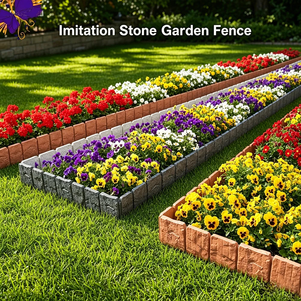 DIY Faux Stone Garden Border Fence
