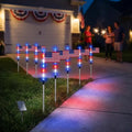 8-Piece Flag Light Set-Ideal for Independence Day Pathways, Gardens, and Yard Decor