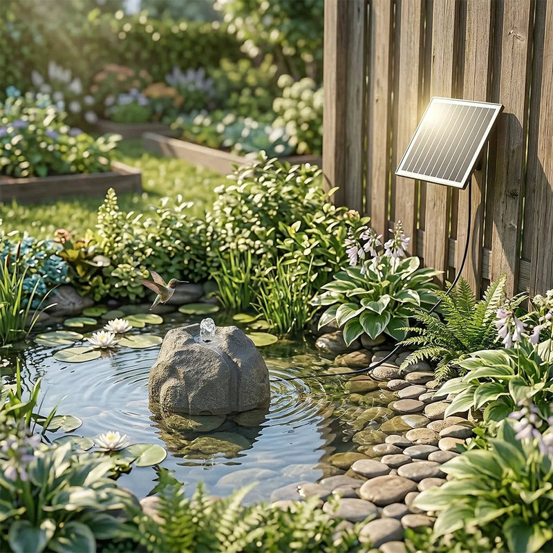 🐦⛲Realistic Granite Solar Bird Bath Fountain | Cordless Stone Decor