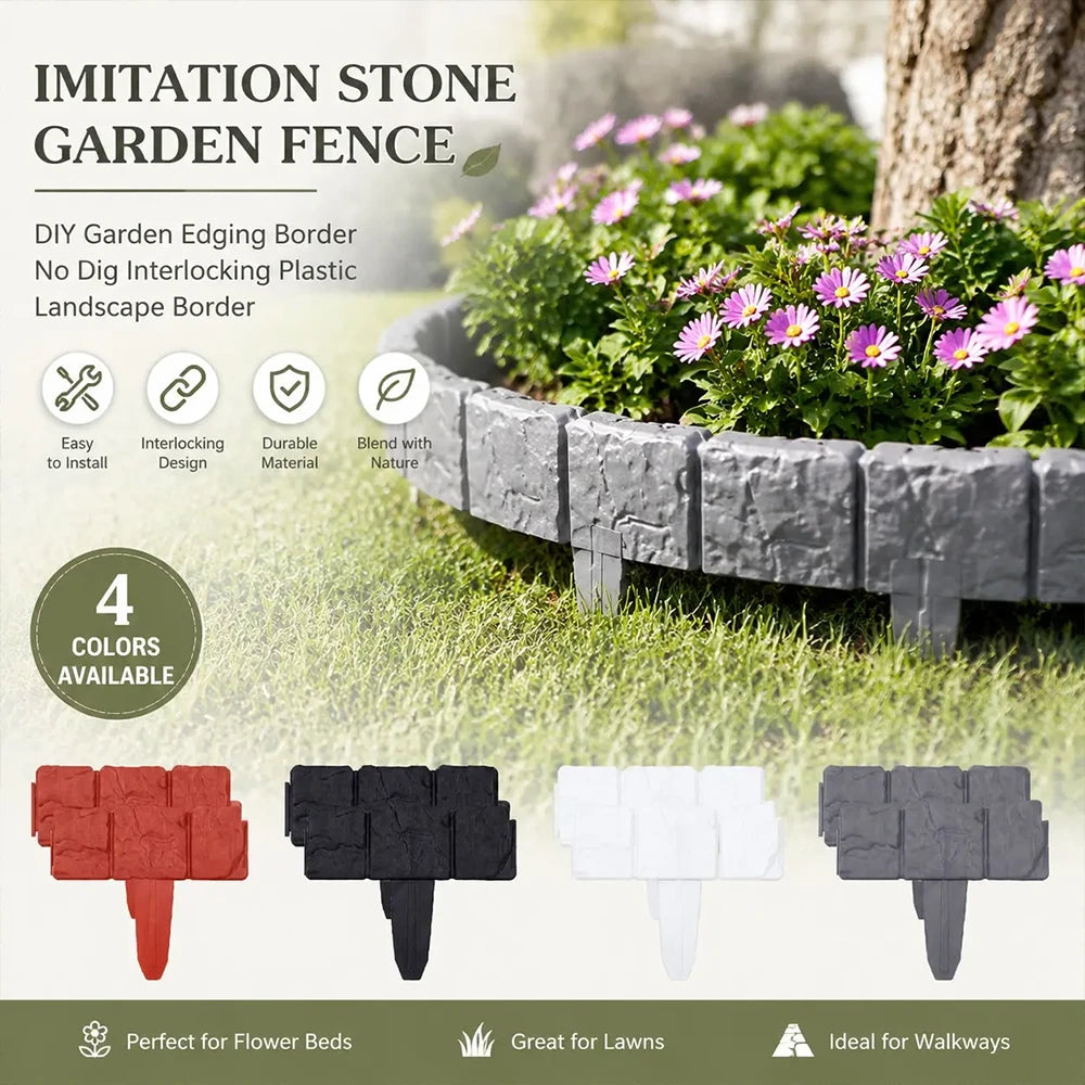 DIY Faux Stone Garden Border Fence