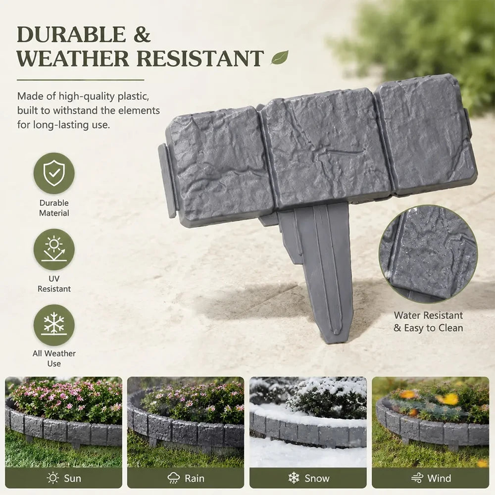 DIY Faux Stone Garden Border Fence