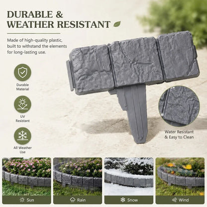 DIY Faux Stone Garden Border Fence