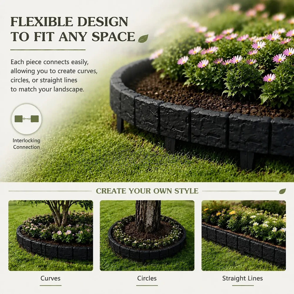 DIY Faux Stone Garden Border Fence