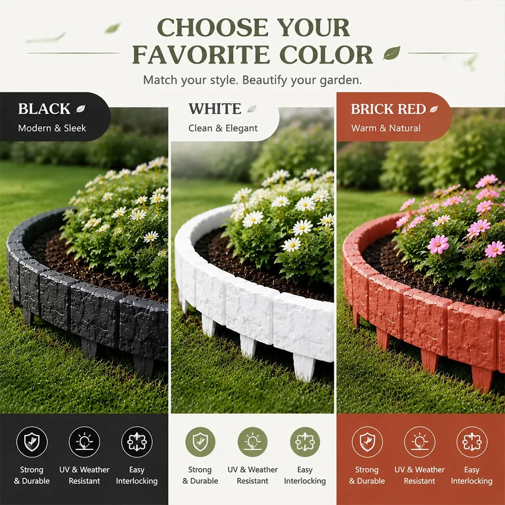 DIY Faux Stone Garden Border Fence