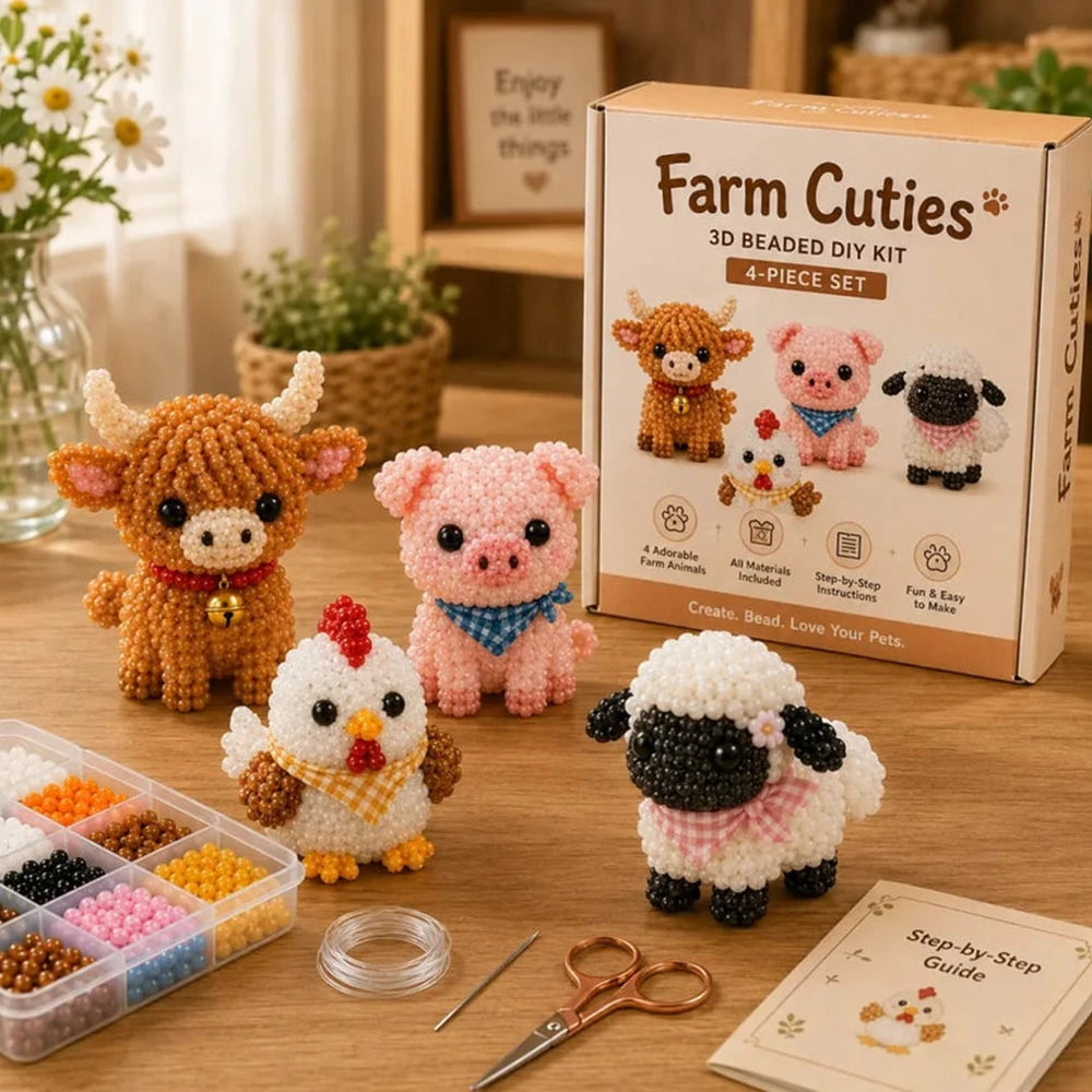 Cute 3D Beaded Animal DIY Kit