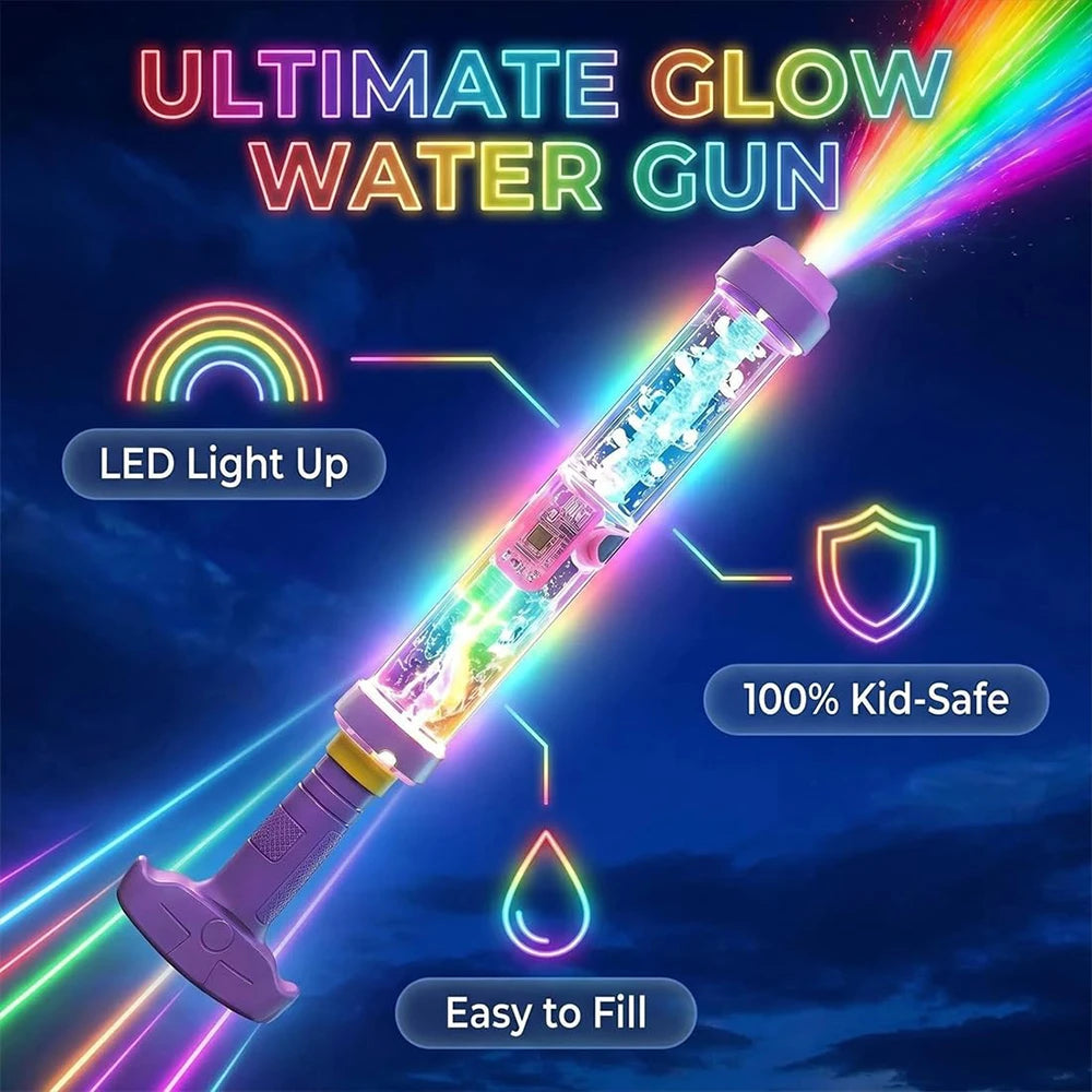 🌈Glowing Rainbow LED Water Blaster- Summer Fun That Pops Like Magic! ✨