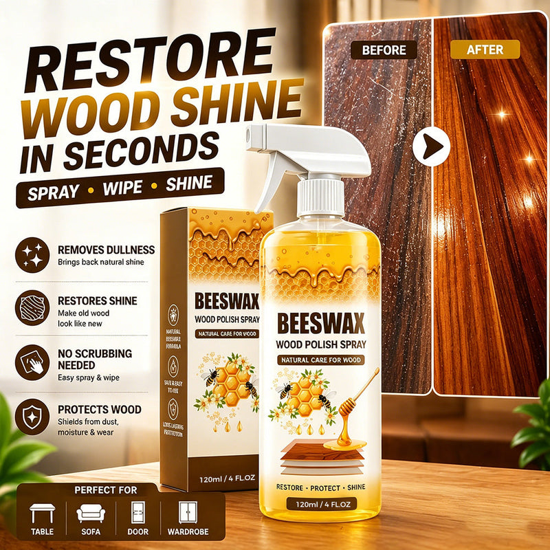 Restore Shine In Seconds 🏠Beeswax Wood Polish Spray Protect Furniture