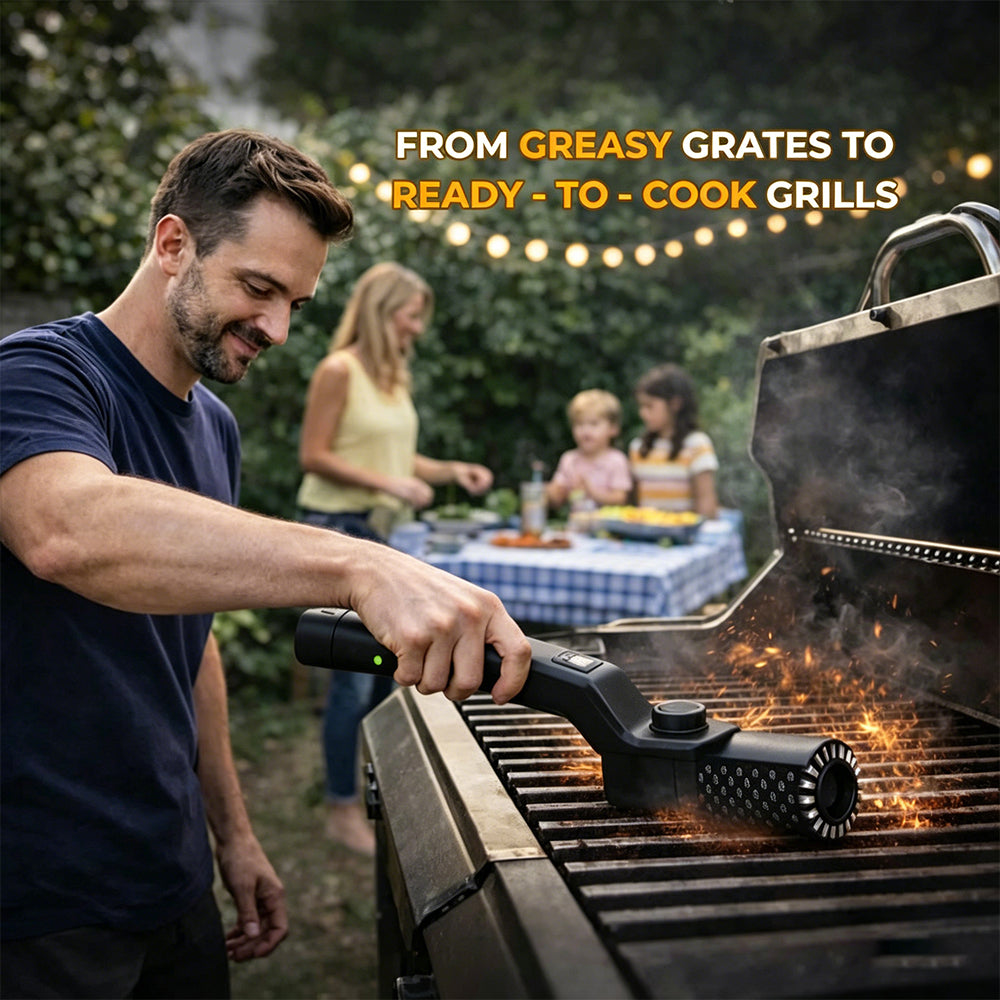Cordless Electric BBQ Grill Brush Fast Grease Cleaning No Scrubbing Portable Rechargeable Grill Cleaner Tool