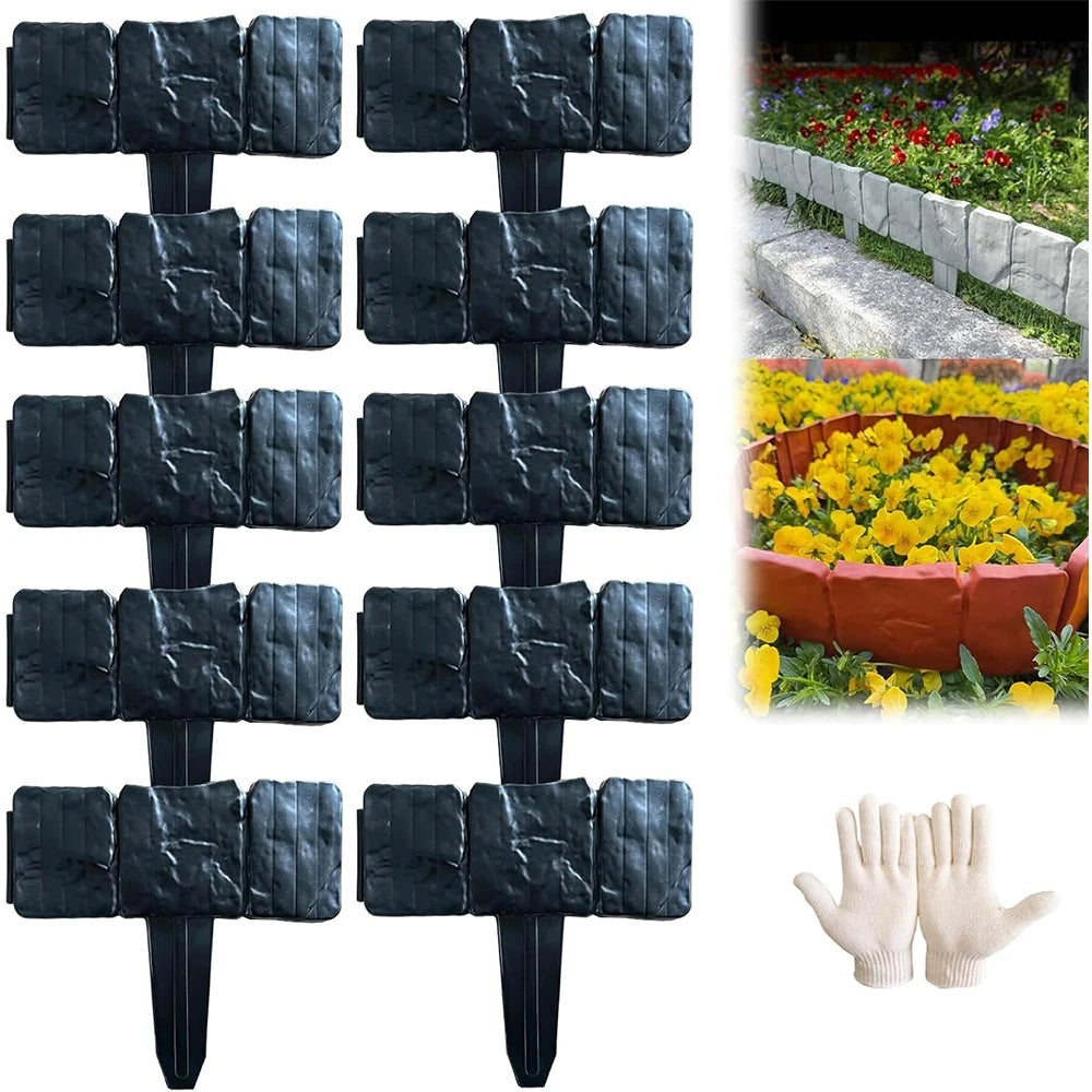 DIY Faux Stone Garden Border Fence