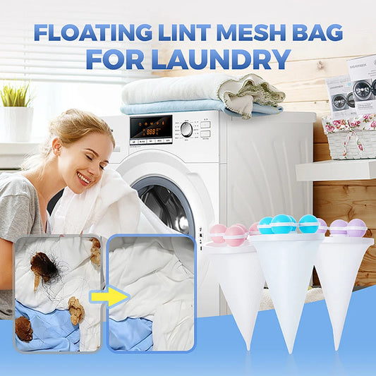 Floating Lint Mesh Bag Reusable Hair Lint Catcher Washing Machine Drain