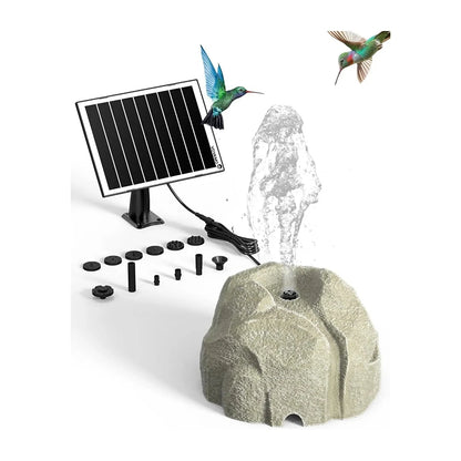 🐦⛲Realistic Granite Solar Bird Bath Fountain | Cordless Stone Decor