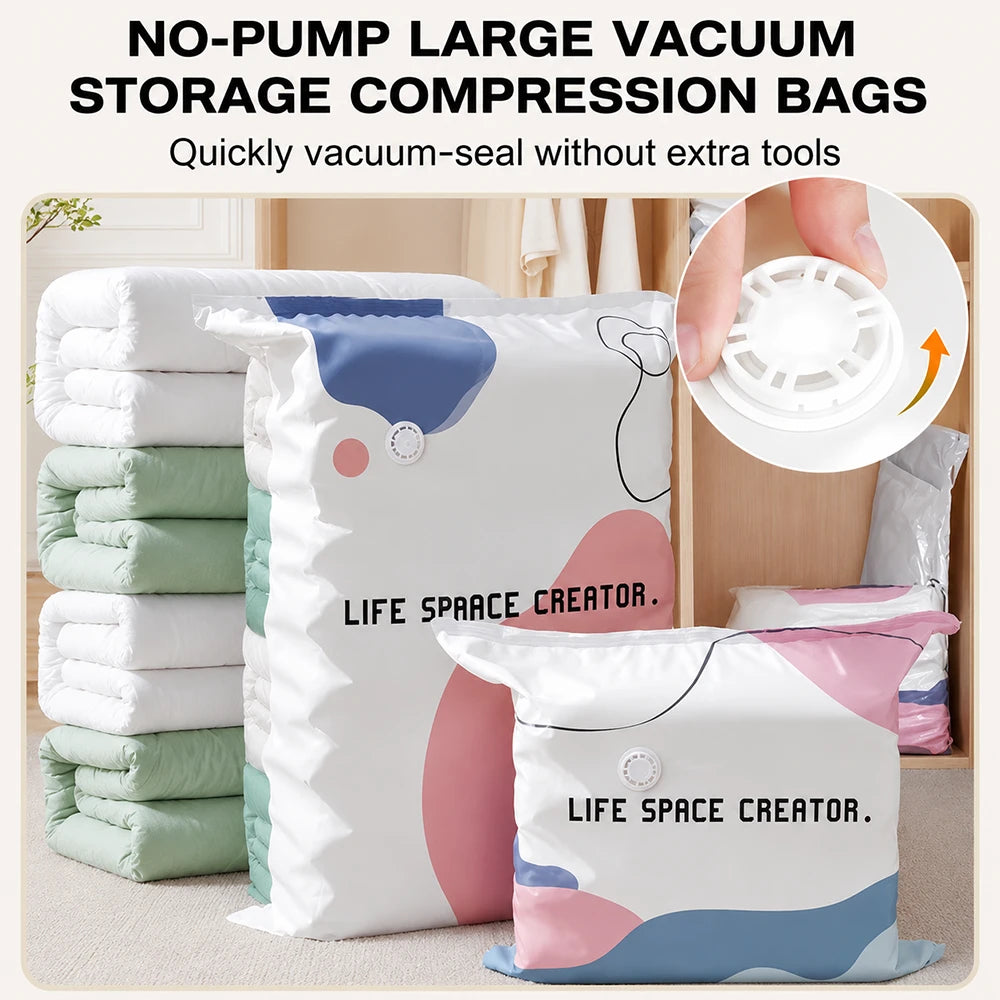 No-Pump Vacuum Storage Bags