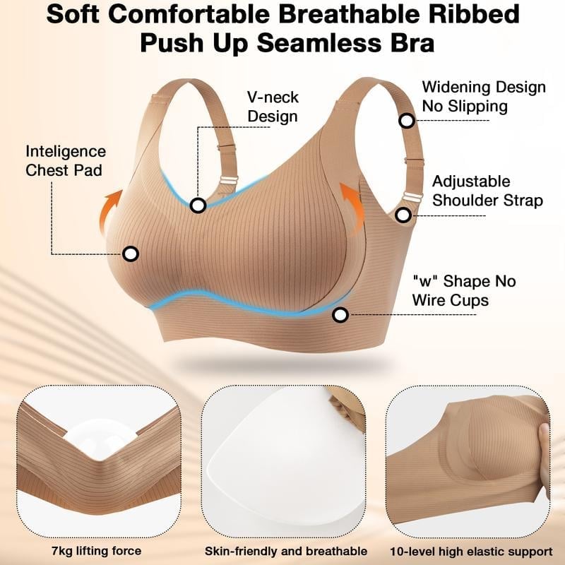 🎁Last Day Buy 1 Get 3 Packs🔥Super Firming Wire-Free Push Up Bra All-Day Comfort No More Sagging (3-Pack Value Set)