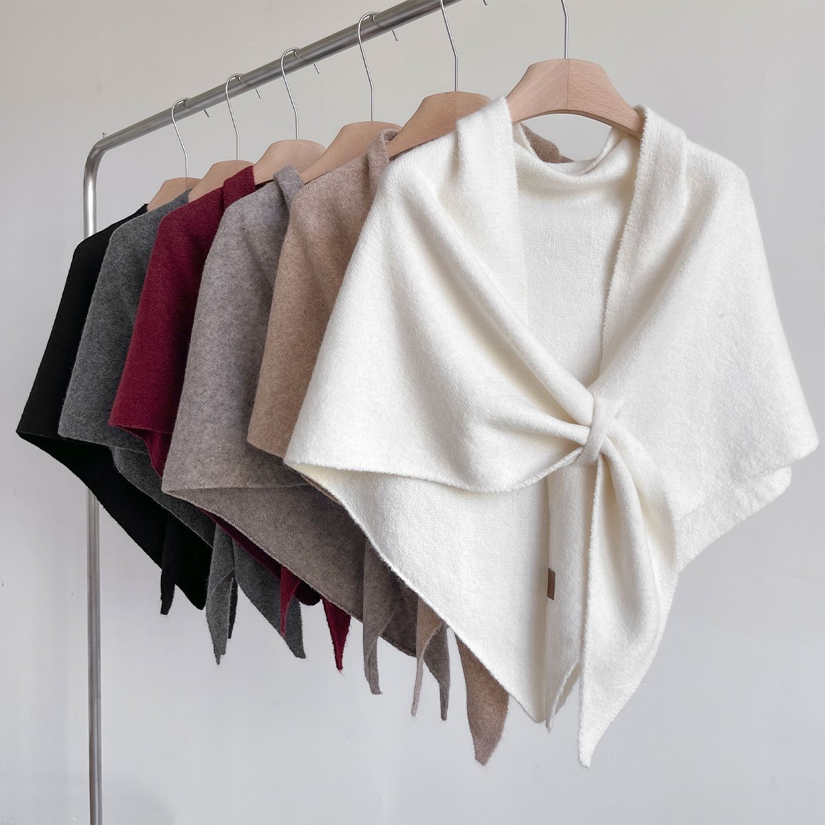❤️Your Everyday Elegance, Woven in Wool💕Women's Solid Color Wool Blend Shawl☁️