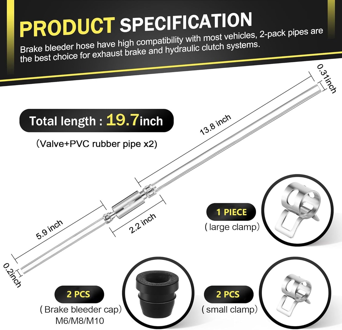 🔥HOT SALE💥Brake Bleeder Hose - One Way Check Valve Tube Bleeding Tool Kit For Car Motorcyle Clutch
