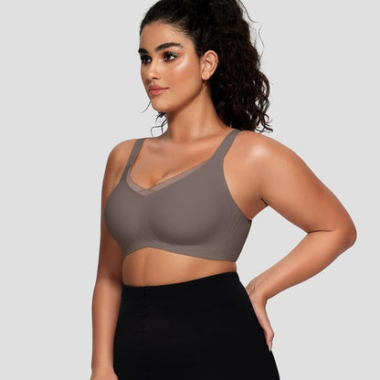 🏆Summer Promotion🔥 Women's Wireless V-Neck Crossover Mesh Seamless Push-Up Bra