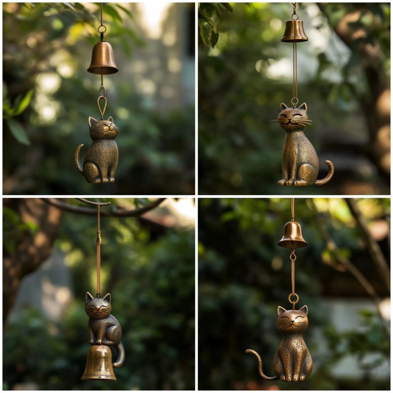 ✨LAST DAY ONLY 49% OFF🔥Handmade Retro Cat Wind Chime