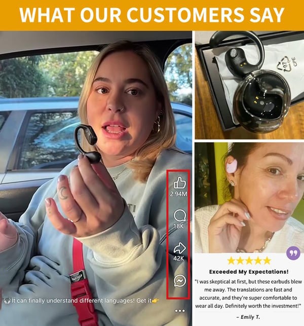 🏆#1 Best Seller⏰AI Translation Wireless OWS Bluetooth5.4 Earphones (Fit iOS & Android)