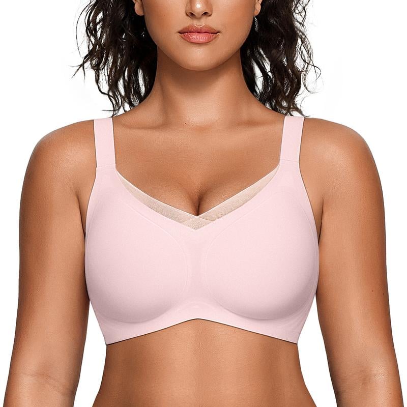🏆Summer Promotion🔥 Women's Wireless V-Neck Crossover Mesh Seamless Push-Up Bra