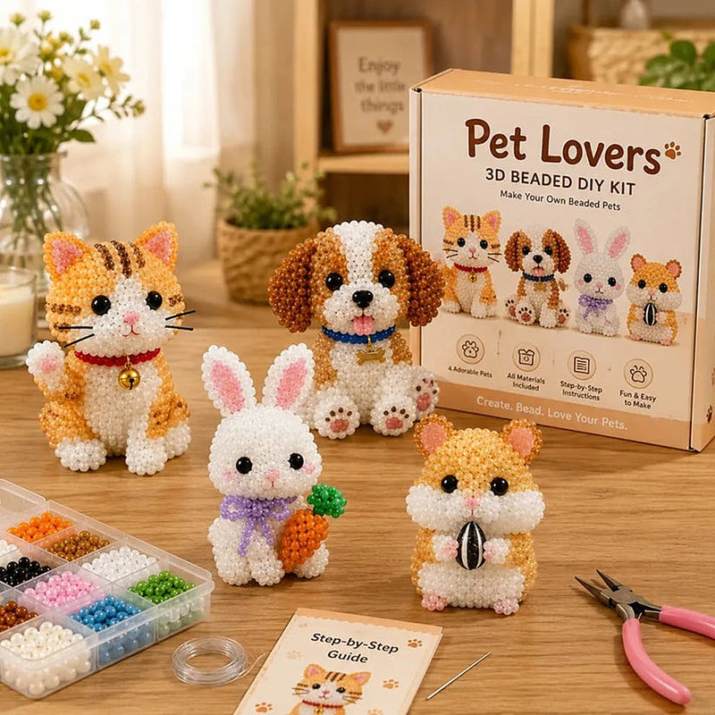 3D Bead Animal Craft Kit – Cute & Easy DIY Set