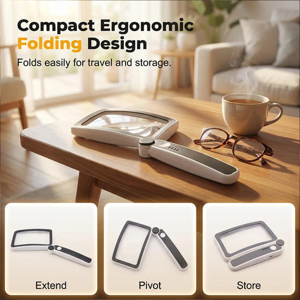 LED Rechargeable Square Magnifier