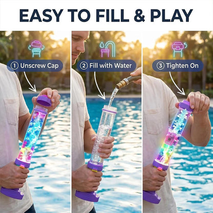 🌈Glowing Rainbow LED Water Blaster- Summer Fun That Pops Like Magic! ✨