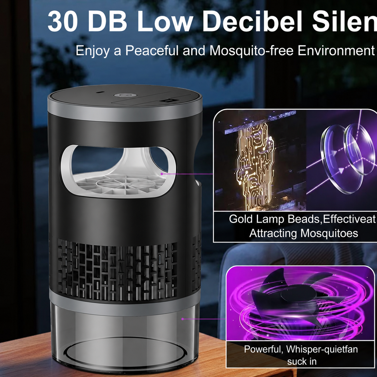 USB Mosquito Killer Lamp Pro Powerful Suction Trap Chemical Free Silent Protection