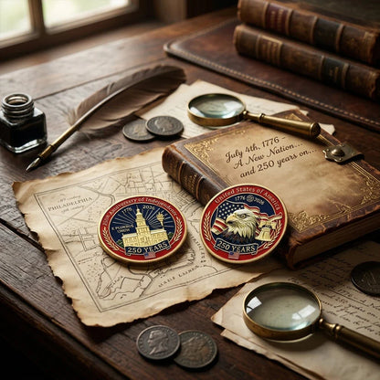 ✨9PCS USA 250th Anniversary Commemorative Coin Gift Set