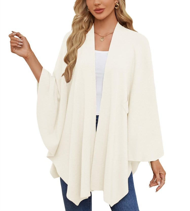 Elegant Solid Color Cape Shawl