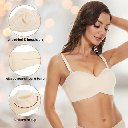 🏆Summer Promotion - 49% OFF🔥Full Support Non-Slip Convertible Bandeau Bra