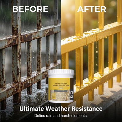 ✨ Lasting Protection Water-Based Weather-Resistant Gold Paint