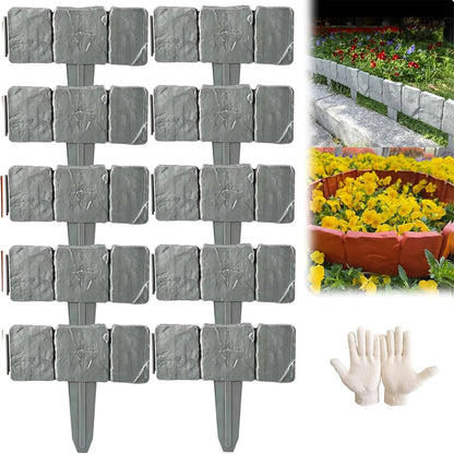 DIY Faux Stone Garden Border Fence