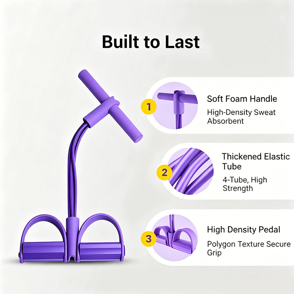 6-Tube Elastic Foot Pedal Resistance Bands
