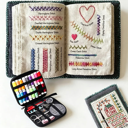 All-in-One Embroidery Stitch Book & Sewing Kit